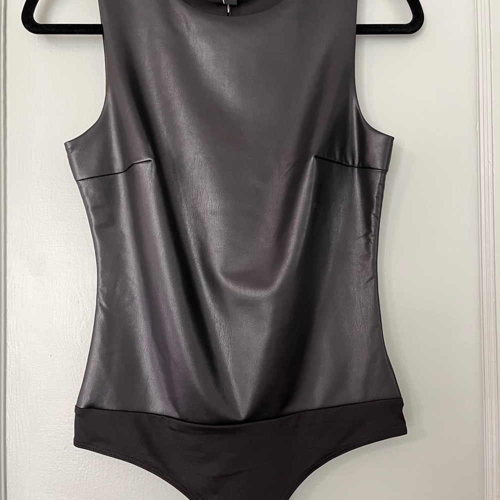 Sleek Black Sleeveless Bodysuit -Express